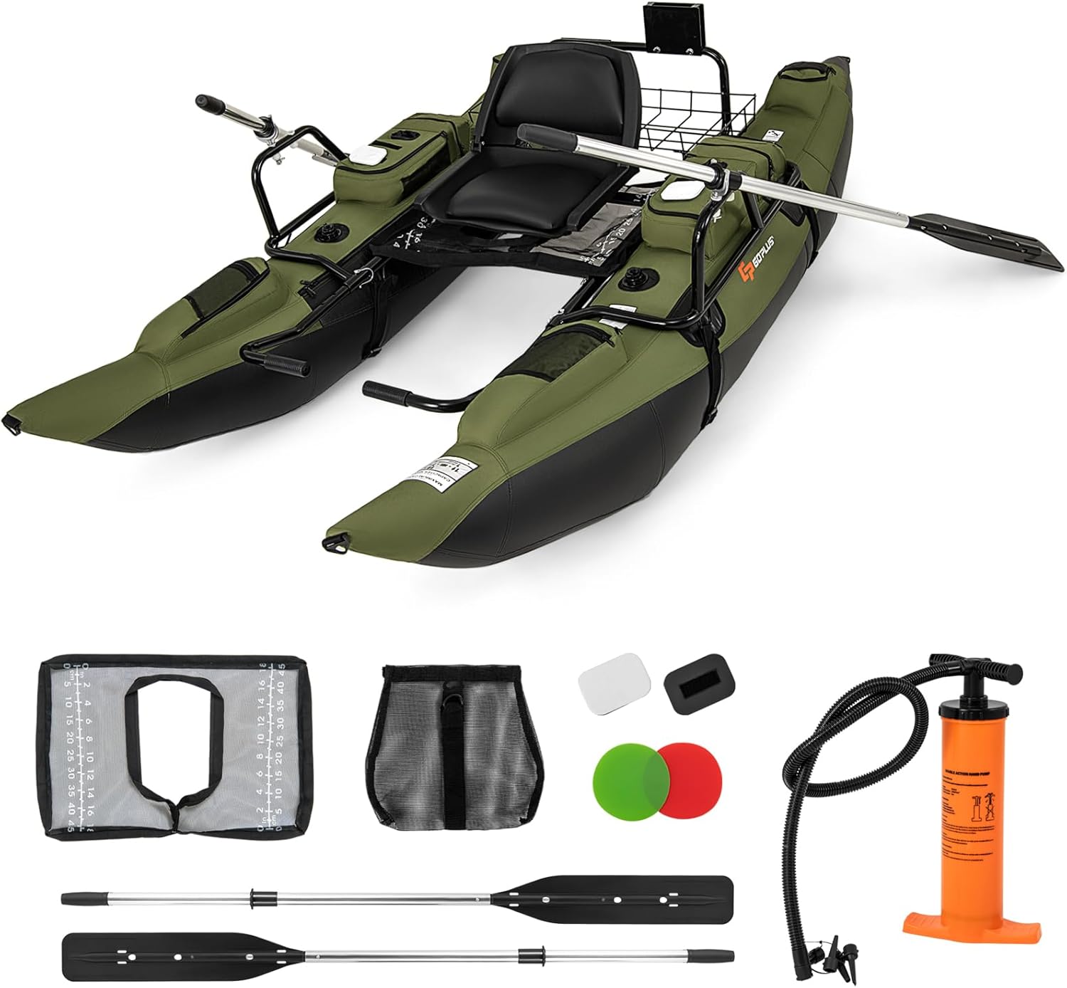 Fishing Boat Inflatable - Katlanabilir Yastıklı Koltuk, Ayarlanabilir Ayak Dayama